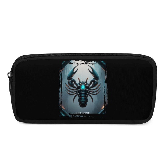 Zodiac sign Scorpio in cyberpunk era Future Pencil Cases