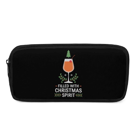 Filled With Christmas Spirit Cheerful Holiday Pencil Cases