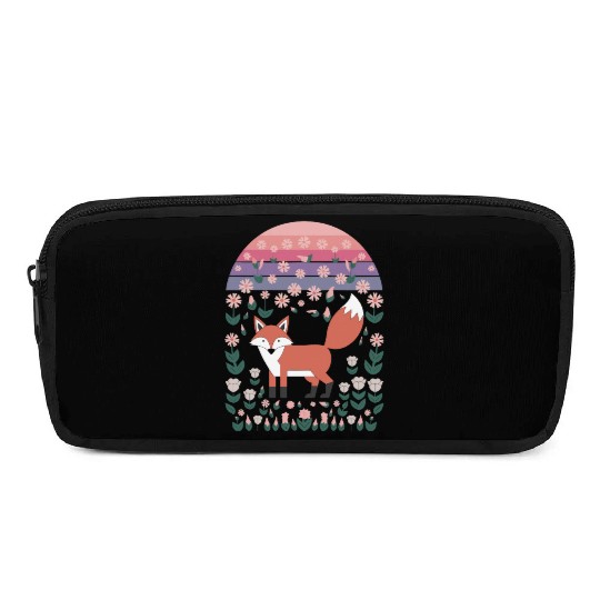 Cottagecore Fox and Floral Serenity Pencil Cases