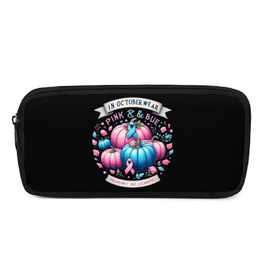 In October Wear Pink & Blue Pregnancy Infant Pencil Cases