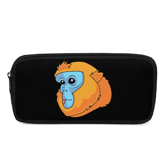 Monkey Lover Golden Snub Nosed Monkey Face Pencil Cases