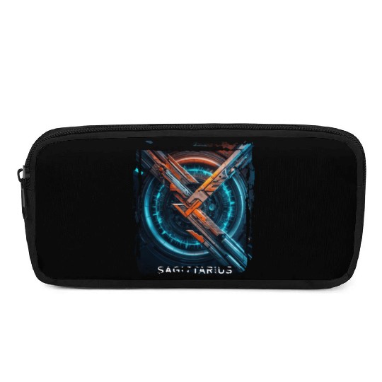 Zodiac sign Sagittarius in cyberpunk era Future Pencil Cases