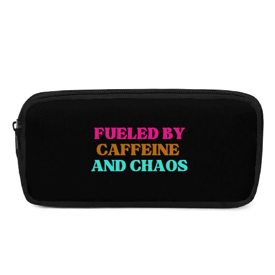 Funny Mom Mothers Day fueled by caffeine and chaos Pencil Cases