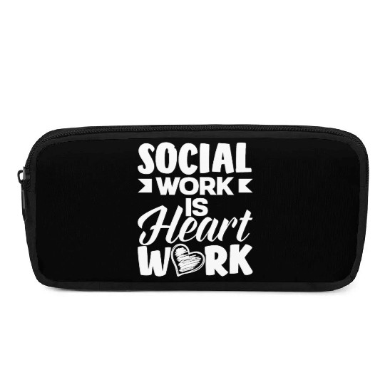 Social Work Is Heart Work Pencil Cases