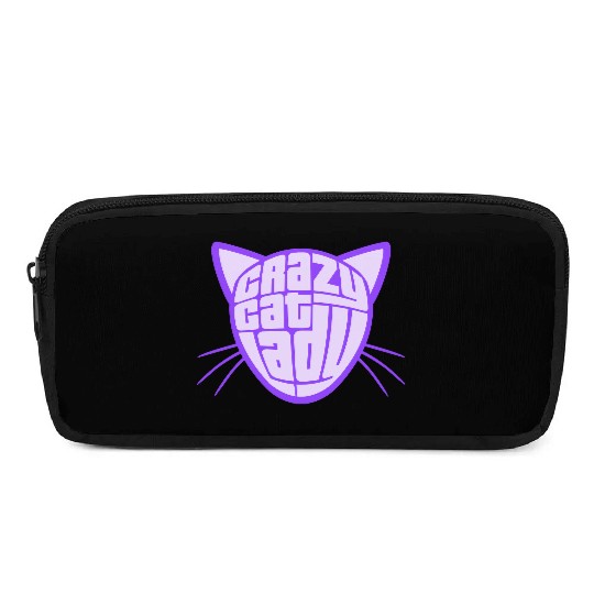 Crazy Cat Lady Text Love Saying Quote Weird Woman Pencil Cases
