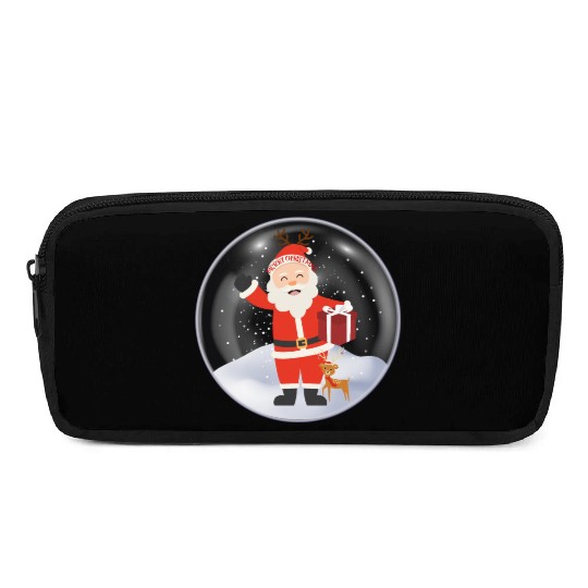 Santa’s Joy: Christmas Snow Globe Pencil Cases