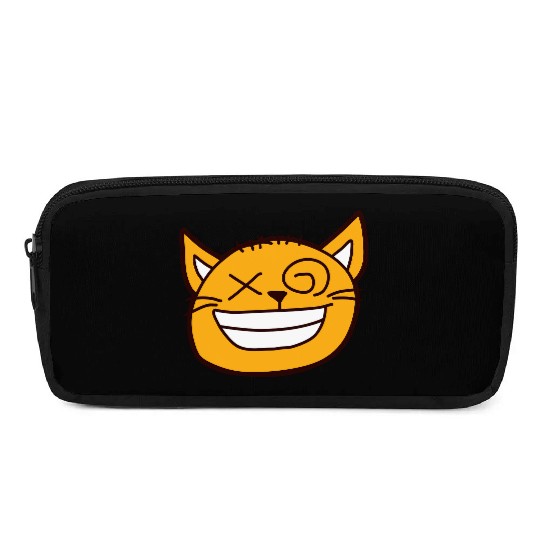 Crazy Cat Weird Funny Eyes Cool Grimace Cartoon Pencil Cases