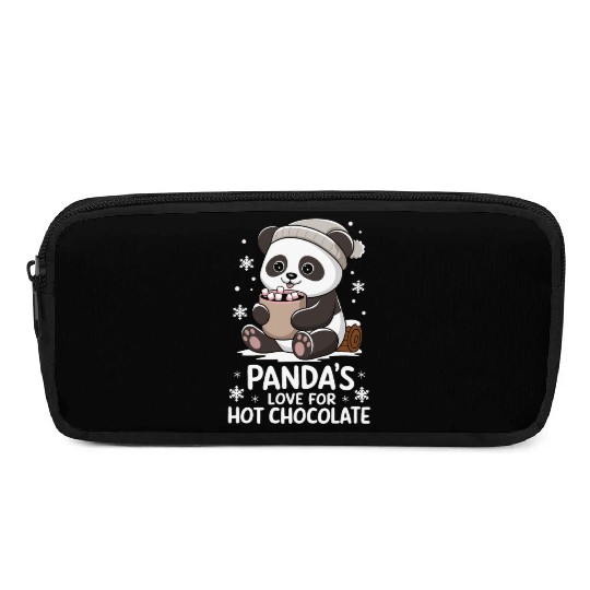 Panda's Love For Hot Chocolate Winter Vibes Pencil Cases
