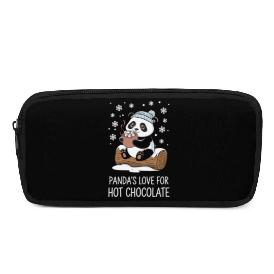 Panda's Love for Hot Chocolate Fun Winter Cozy Pencil Cases