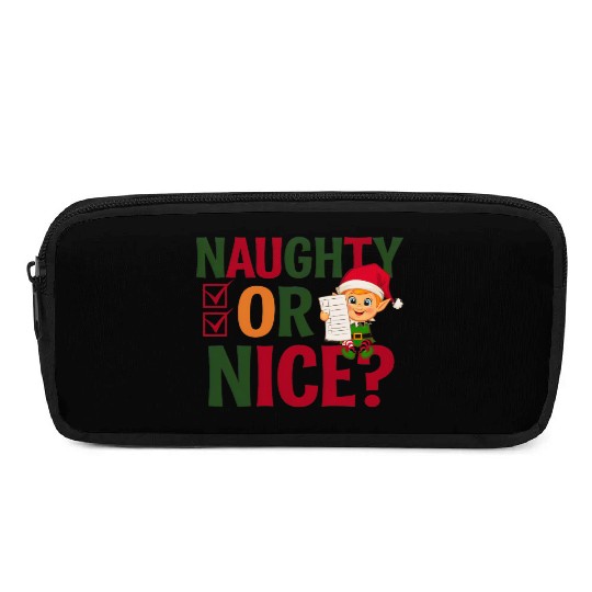 Naughty or Nice Elf Checklist Christmas Fun Pencil Cases