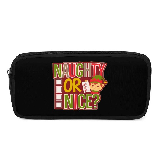 Playful Elf Naughty or Nice Holiday Fun Pencil Cases