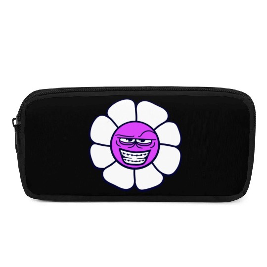 Bad Evil Smile Flower Funny Horror Halloween Face Pencil Cases