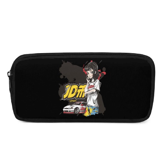 Cute Anime Girl JDM Car Street Racer Pencil Cases