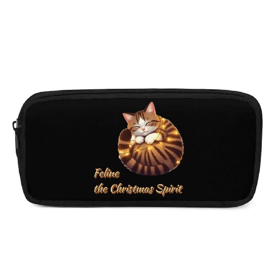 Feline Christmas Spirit Pencil Cases