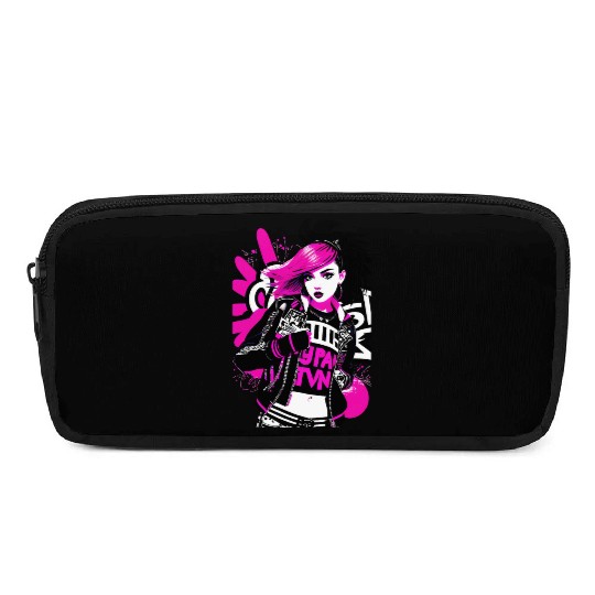 Urban Punk Street Art with Neon Pink Accents Pencil Cases