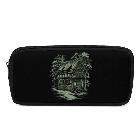 Enchanting Dark Cottagecore House In The Woods Pencil Cases
