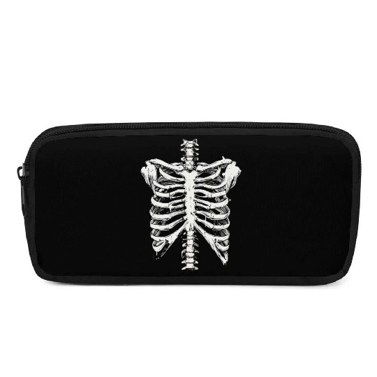skeleton rib cage spooky halloween Pencil Cases
