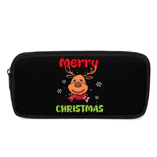 Merry Christmas Reindeer Men Women Family Matching Pencil Cases