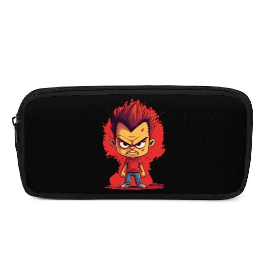 Funny Angry School Boy Pencil Cases
