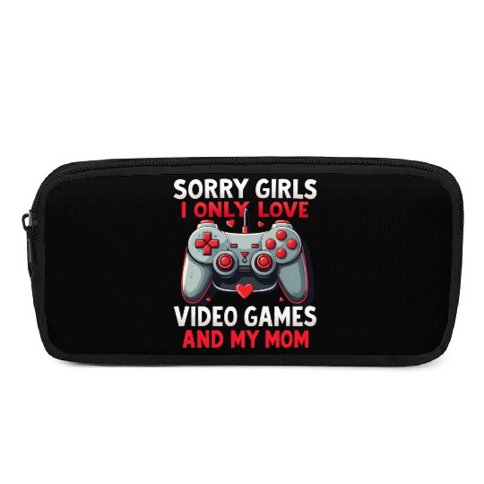 Valentines Day Boys kids Mom Son Video Games Gamer Pencil Cases