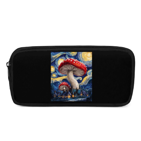 Starry Night Mushroom Surreal Dreamscape nature Pencil Cases