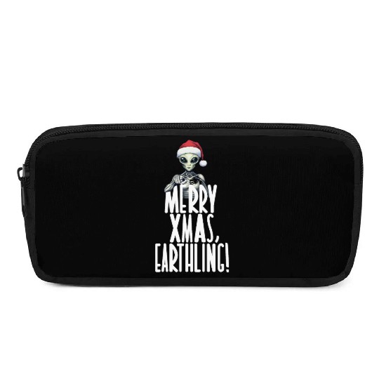 Happy Xmas Earthling Alien Christmas Pencil Cases