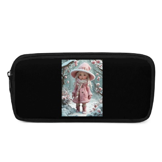 Full body of a realistic sweetness baby chibi girl Pencil Cases