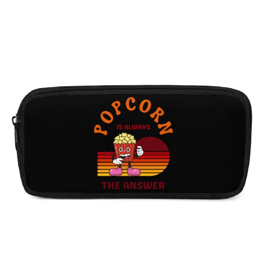 Popcorn Is Always the Answer – Funny Snack Lover Pencil Cases
