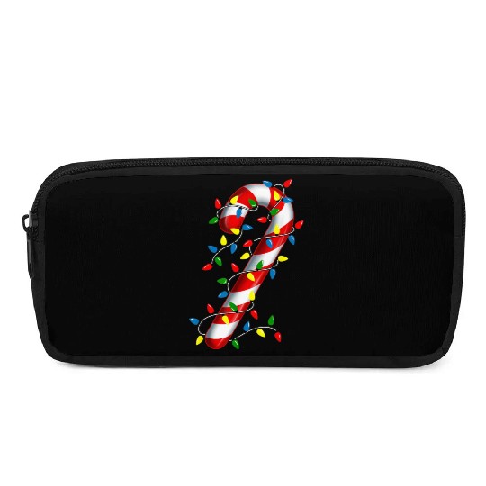 Candy Cane Merry and Bright Christmas Lights Candy Pencil Cases