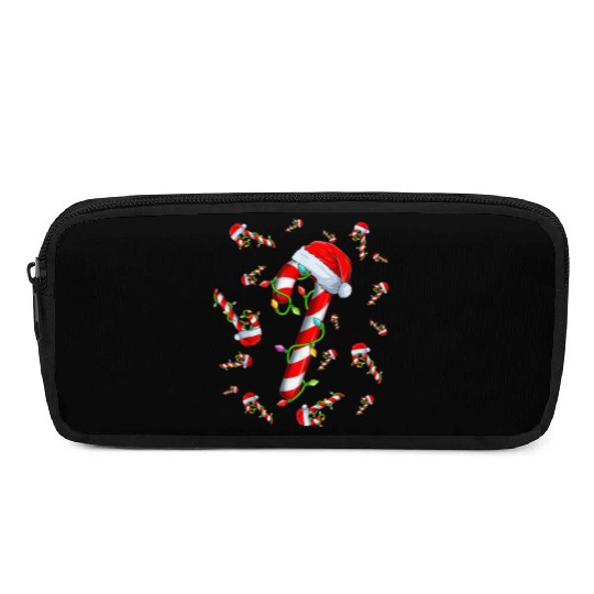 Candy Cane Merry and Bright Red and White Candy Pencil Cases