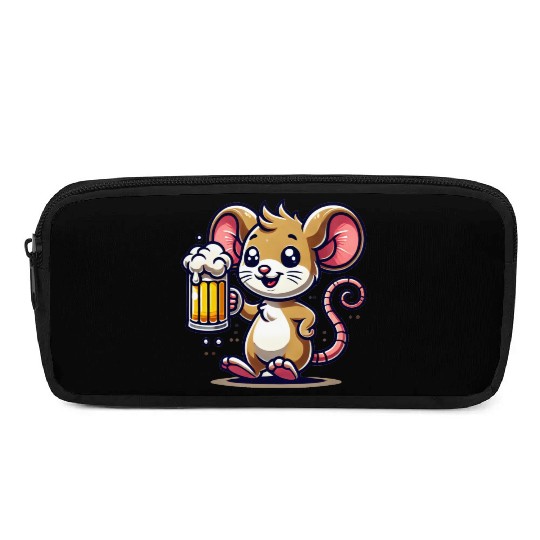 Cute Mouse Drinking Beer Pencil Cases