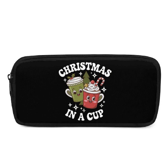Christmas Cheer in a cup Funny Christmas Pencil Cases