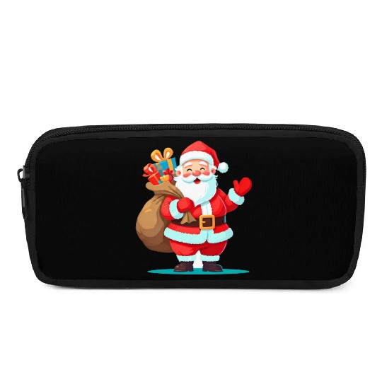 Joyful Santa with Gift Sack Design Pencil Cases