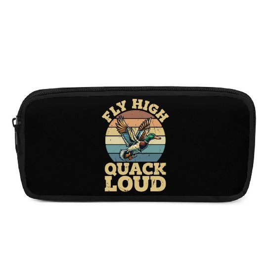 Mallard Duck Fly High Quack Loud Retro Water Bird Pencil Cases