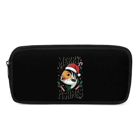 "Merry Fishmas Pencil Cases - Funny Christmas Fish