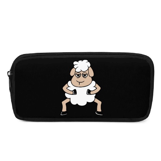 Sheep Tired Bored Look Standing Cute Cool Cartoon Pencil Cases