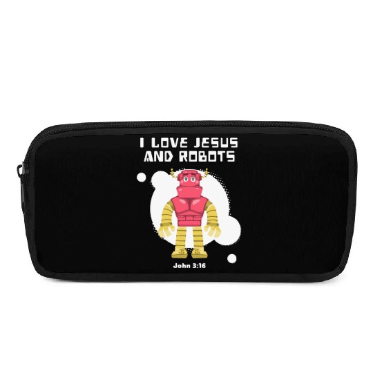 I Love Jesus and Robots, John 3:16 Pencil Cases