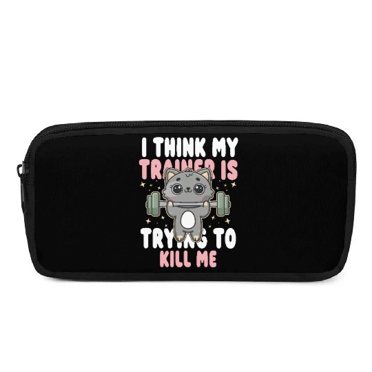 Funny Cat Workout Gym Womens mother's day 2025 Pencil Cases