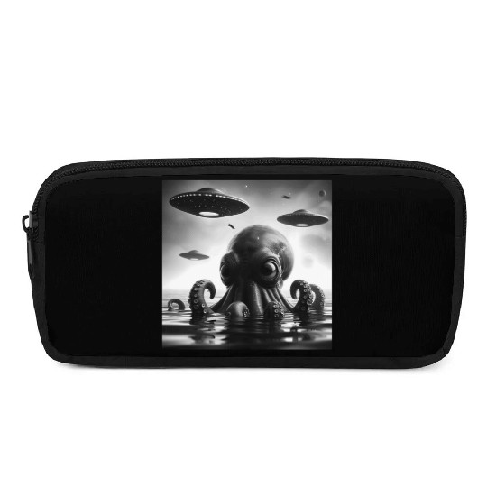 Octopus 2squid Funny Graphic Selfie with UFOs Weir Pencil Cases