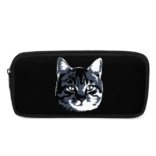 Cat Lover Realistic Pet Face Cute Cool Kitten Head Pencil Cases