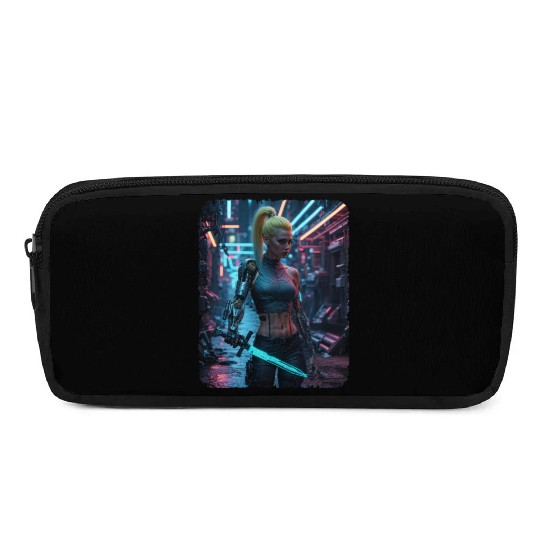 Cyberpunk women Warrior Pencil Cases