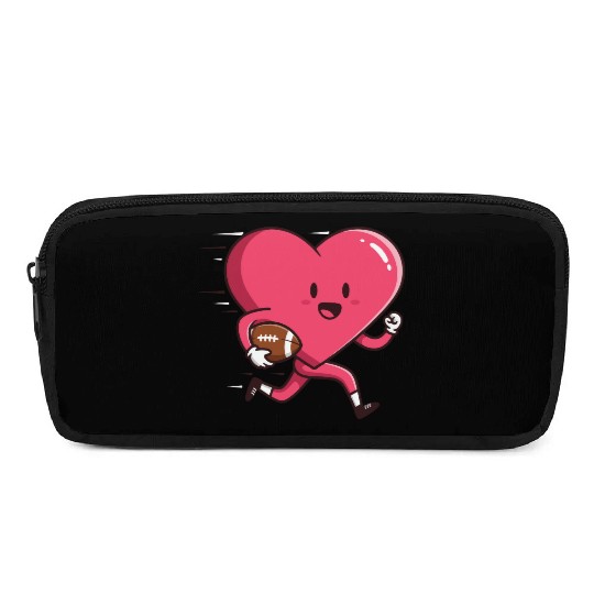 Valentine s Day Heart Football Player Pencil Cases