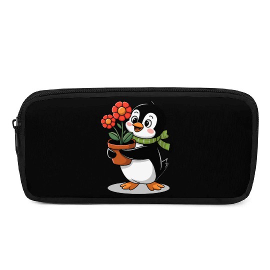 Cute Penguin Gardener Garden Joyful Design Pencil Cases