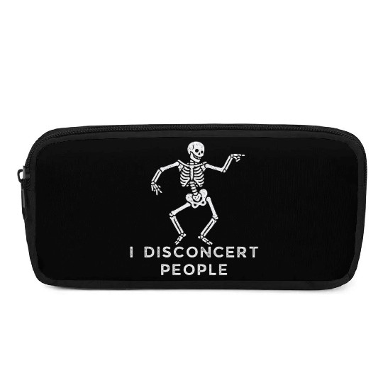 "I Disconcert People" Dancing Skeleton (Light) Pencil Cases