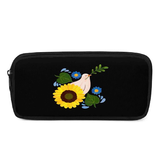 Peaceful Bloom - Dove and Sunflower Harmony Pencil Cases