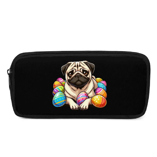 Cute Pug Easter Egg Cartoon Relax Chill Pencil Cases