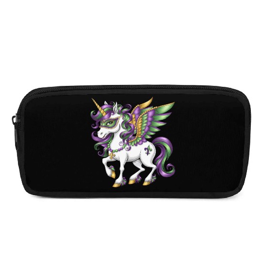Happy Mardi Gras Unicorn Mask New Orleans Girls Pencil Cases