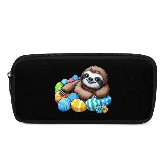 Cute Sloth Easter Egg Cartoon Chilling Pencil Cases