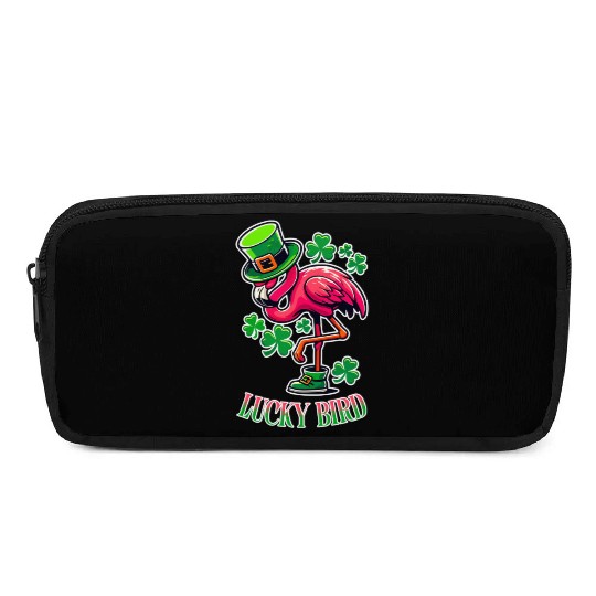 Lucky Bird – St. Patrick’s Flamingo Pencil Cases