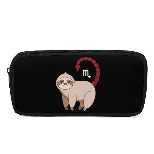 Scorpio Zodiac Sloth with Scorpio Sign Tail Pencil Cases